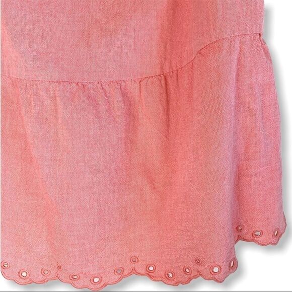 Old Navy Linen Blend Eyelet Coral Tank Top - Picture 3 of 6